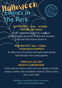 Halloween Events in the Park Poster - 29th to 31st November 2022